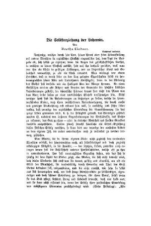 Die Selbsterziehung der Lehrerin