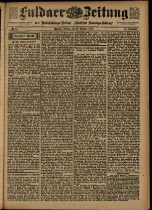 Zweite Ausgabe vom Freitag, den 27. Februar 1903.