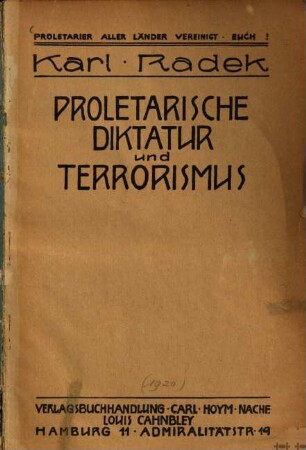 Proletarische Diktatur und Terrorismus