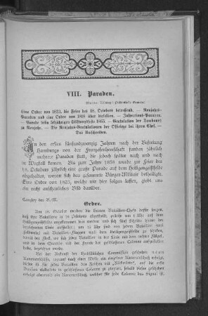 VIII. Paraden.