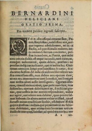 Orationes quinque habitae Venetiis, quae sunt, I. pro munere publice legendi Suscepto II. de virtutis praestantia ...