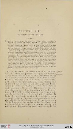 Lecture VIII. Unobstructed inheritance