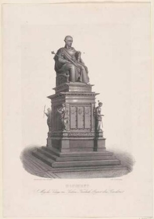 Das Denkmal König Friedrich August I. von Sachsen (der Gerechte, 1750-1827) in Dresden, von Rietschel und Semper