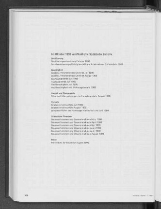Im Oktober 1990 veröffentlichte Statistische Berichte