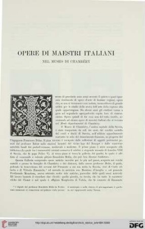 4: Opere di maestri italiani nel museo di Chambéry