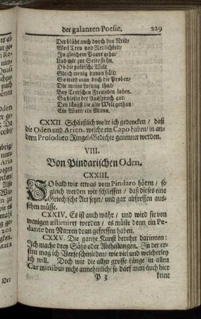 VIII. Von Pindarischen Oden.