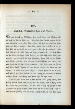 188. Spindel, Weberschiffchen und Nadel.