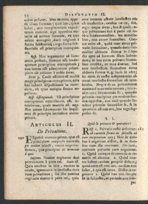 Articulus II. De Privatione.