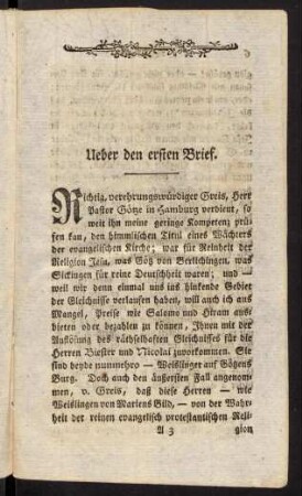 5-16, Richtig, verehrungwürdiger Greis, Herr Pastor Götze in Hamburg...