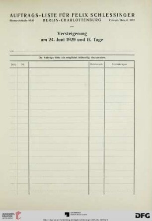 Auftrags-Liste