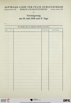Auftrags-Liste