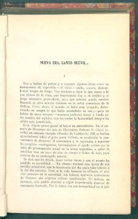 Nueva era, canto nuevo...