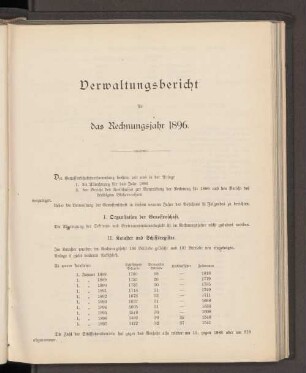 Verwaltungsbericht für das Rechnungsjahr 1896.