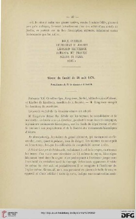 Séance du Comité du  28 août 1876