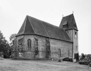 Großbardau. Dorfkirche. Ansicht von Nordosten