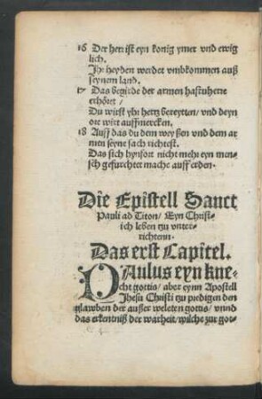 Die Epistell Sanct Pauli ad Titon/ Eyn Christich leben czu unterrichtenn.