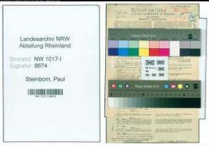 Entnazifizierung Paul Steinborn , geb. 05.10.1897 (Volksschullehrer)
