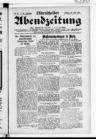 Lüdenscheider Abendzeitung : früher Lüdenscheider Tageblatt