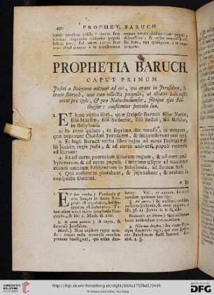 Prophetia Baruch [Caput primum - Caput VI]