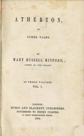 Atherton, and other tales, 1