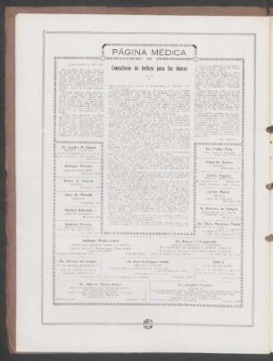 Página médica : Consultorio de belleza para las damas