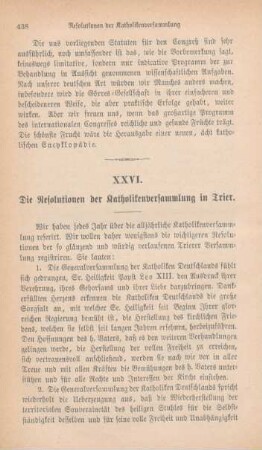 438-441 Die Resolutionen der Katholikenversammlung in Trier