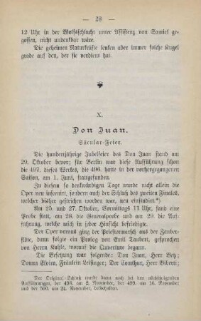 X. Don Juan. Säcular-Feier