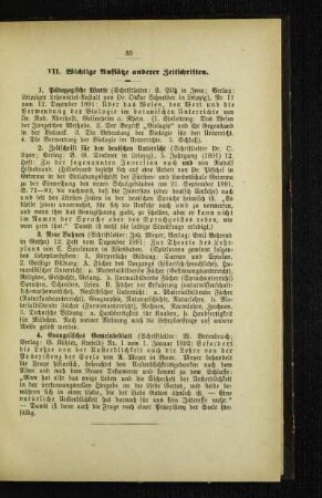 Wichtige Aufsätze anderer Zeitschriften