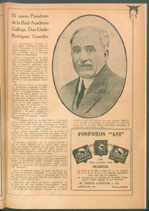 El nuevo Presidente de la Real Academia Gallega, Don Eladio Rodríguez González