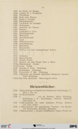 Skizzenbücher (Nr. 1724-1731)