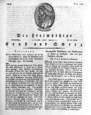 Nro. 122, Donnerstag, den 20. Juny 1805