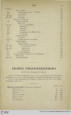 Zweites Inhaltsverzeichniss
