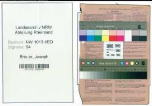 Entnazifizierung Joseph Breuer , geb. 03.03.1888 (Pfarrer)