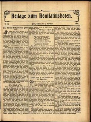 Zweite Ausgabe vom Sonntag, den 01. November 1908.