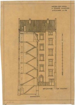 Billing, Hermann; Karlsruhe, Amalienstr. 59; Haus Durand - Querschnitt