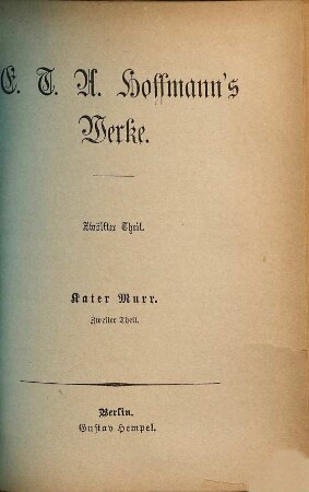 E. T. A. Hoffmann's Werke : Nebst biograph. Nachrichten über d. Verfasser, 12,2