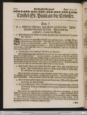 Epistel St. Pauli an die Colosser