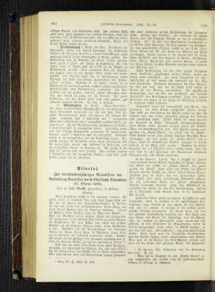 Zur vierhundertjährigen Gedenkfeier der Entdeckung Amerikas durch Christoph Columbus (12. Oktober 1492) ; (Schluß) : (Schluß) ; Allerlei