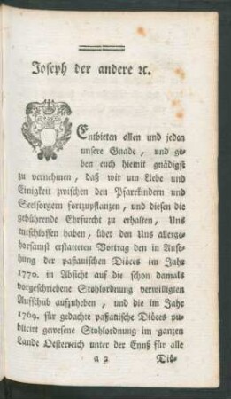 Joseph der andere [et]c.