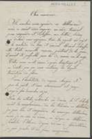 Brief von Michel Paira an Unbekannt