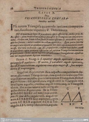 Caput X. De Triangulorum Comparationibus mutuis.