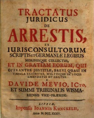 Tractatus iur. de arrestis