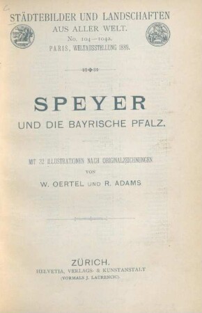 Speyer und die bayrische Pfalz
