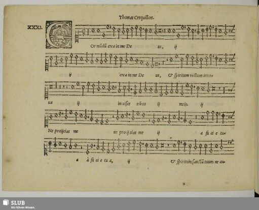 XXXI. Crecquillon, Thomas: Cor mundum crea