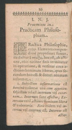 Prooemium in Practicam Philosophiam.