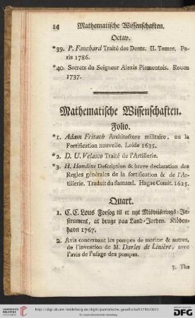 Mathematische Wissenschaften