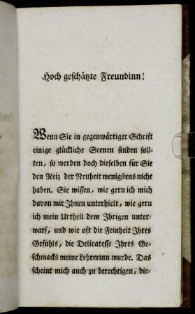Hoch geschätzte Freundinn!