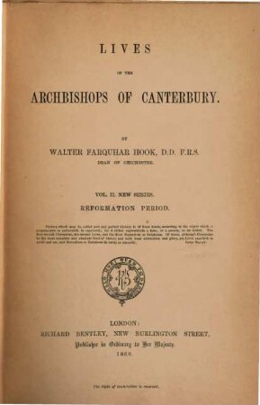 Lives of the archbishops of Canterbury, 7. [Reformation period ; vol. 2]
