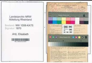 Entnazifizierung Elisabeth Artz , geb. 24.03.1895 (Lehrerin)