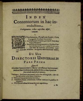 Index Contentorum in hac introductione.